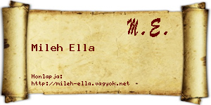Mileh Ella névjegykártya